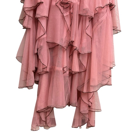 Free People FP One + Net Godet Half Slip Sheer Skirt in Apricot Combo - Picture 9 of 15